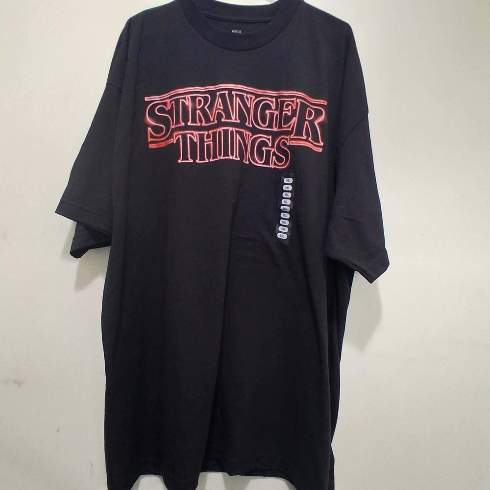 Netflix Stranger Things Logo Graphic T-Shirtโ Black Mens 3XL New With Tags